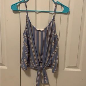 Lush Parina Tie Front Crop Cami Blouse